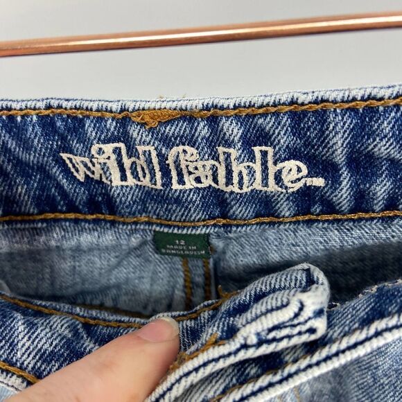 Wild fable acid wash distress jean short high rise womens 12 - Picture 4 of 5